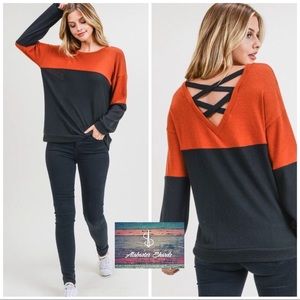 🔥CLEARANCE🔥 Criss Cross Brush Knit Sweater